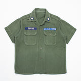 60s Vietnam War Identified USAF OG-107 Sateen Utility Shirt - Large