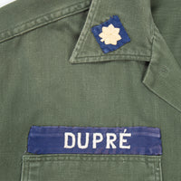 60s Vietnam War Identified USAF OG-107 Sateen Utility Shirt - Large