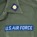 60s Vietnam War Identified USAF OG-107 Sateen Utility Shirt - Large