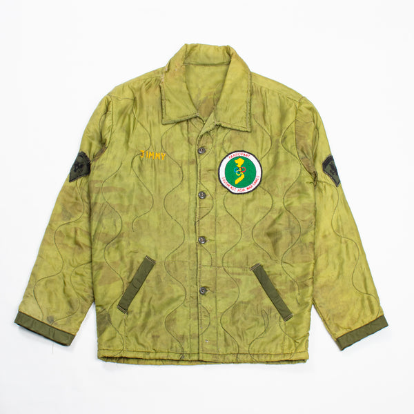 60s Vietnamese Tailor-Made Poncho Liner Souvenir Tour Jacket - Medium