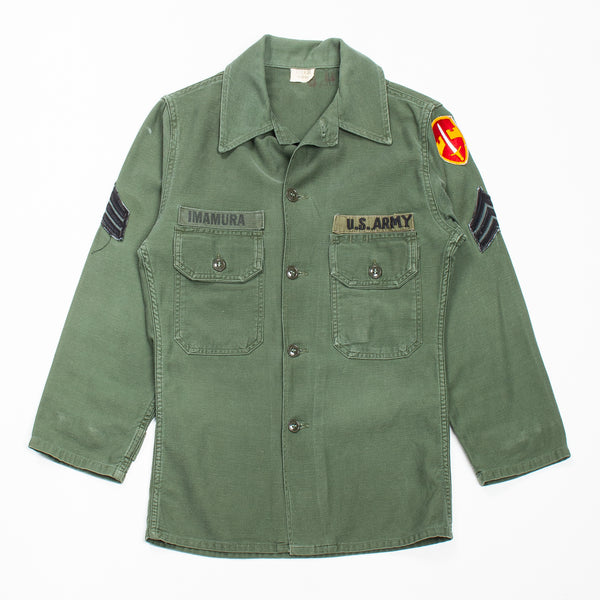 60s Vietnam War Vintage MACV 2nd Pattern OG-107 Utility Shirt - Small