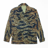 60s Vietnam War Vintage Thai Tadpole Sparse (TTS) Tigerstripe Jungle Jacket - Medium