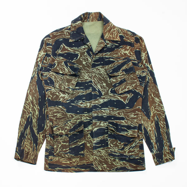 60s Vietnam War Vintage Thai Tadpole Sparse (TTS) Tigerstripe Jungle Jacket - Medium