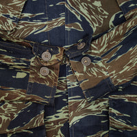60s Vietnam War Vintage Thai Tadpole Sparse (TTS) Tigerstripe Jungle Jacket - Medium