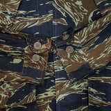 60s Vietnam War Vintage Thai Tadpole Sparse (TTS) Tigerstripe Jungle Jacket - Medium