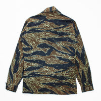 60s Vietnam War Vintage Thai Tadpole Sparse (TTS) Tigerstripe Jungle Jacket - Medium