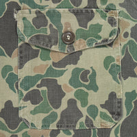 Rare 60s Vintage South Korean ROKA Duck Hunter Camo HBT Utility Shirt - Medium