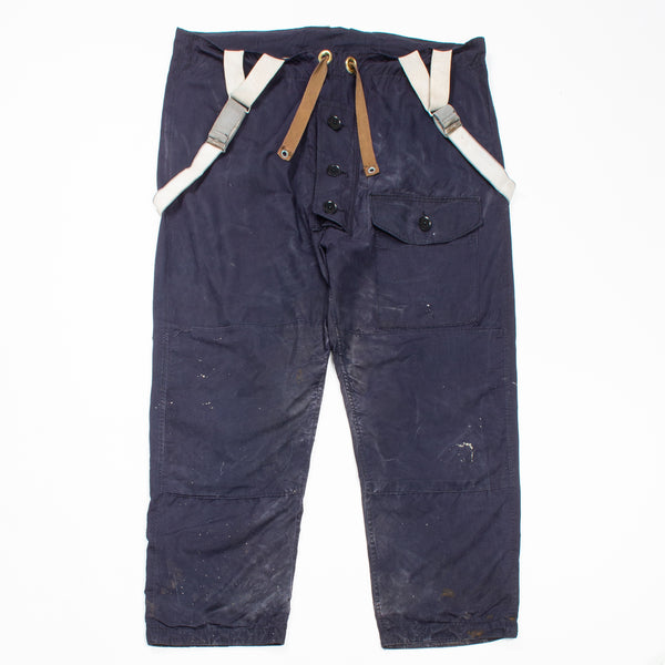 Rare 50s Vintage Royal Navy Ventile Deck Trousers - 46x30