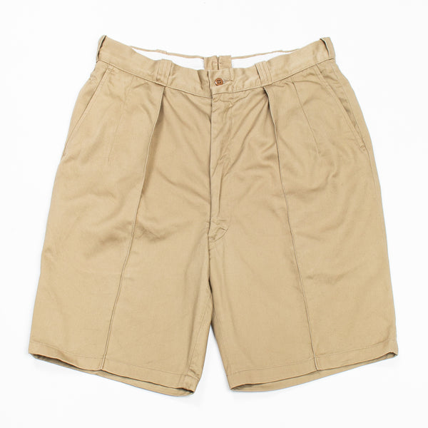 Deadstock 50s Vintage US Army Khaki Chino Shorts - 32x10
