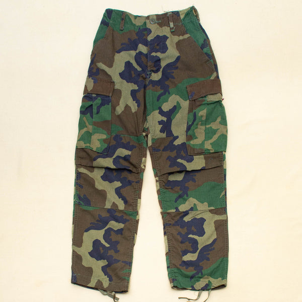 1981 Vintage Temperate Woodland BDU Combat Trousers - 26x28