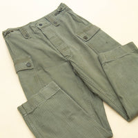 70s Vintage Dutch Army HBT Combat Trousers - 30x29