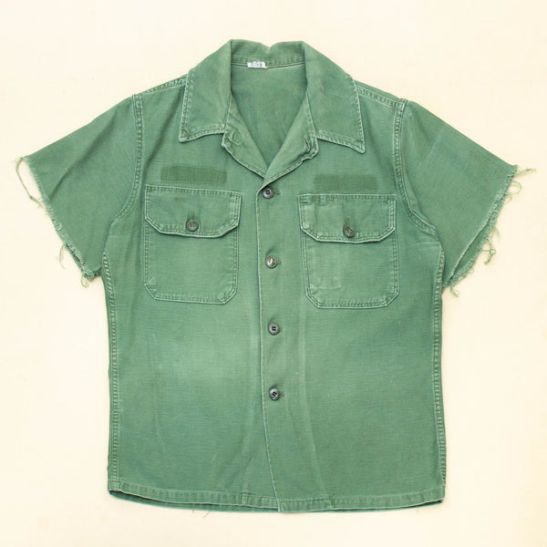 60s Vintage Cut Sleeves 2nd Pattern OG-107 Utility Shirt - Large