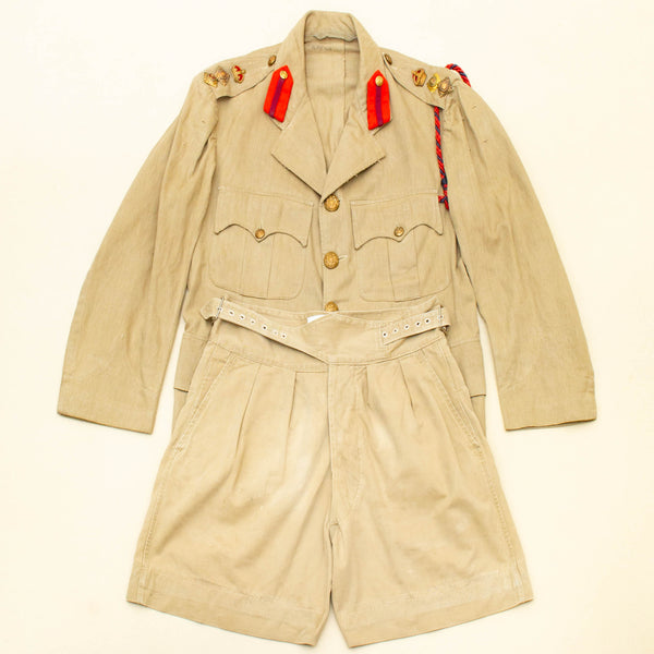 40s Vintage British Army Khaki Drill Uniform Set - Small