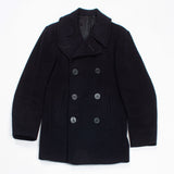 60s Vintage US Navy Black Pea Coat - X-Small