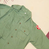 40s WW2 Vintage US Army HBT WAC Nurse Shirt - Medium