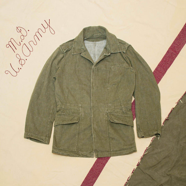 60s Vintage British Army Denim Overall Jacket - Medium