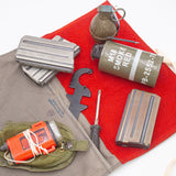 Deadstock Vintage Swiss Army Military Red Felt Lined Canvas Tool Roll / Equipment Wrap
