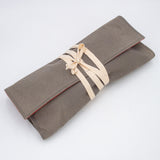 Deadstock Vintage Swiss Army Military Red Felt Lined Canvas Tool Roll / Equipment Wrap