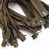 Deadstock Vintage Spare / Replacement British Military Olive Green OPTI Jacket Zip - 35cm