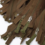 Deadstock Vintage Spare / Replacement British Military Olive Green AZF Jacket Zip - 46cm