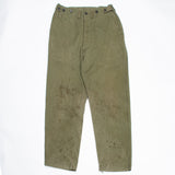 Rare 40s WW2 Vintage US Army Olive Drab M-1943 Field Trousers - 34x33