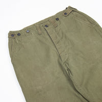 Rare 40s WW2 Vintage US Army Olive Drab M-1943 Field Trousers - 34x33
