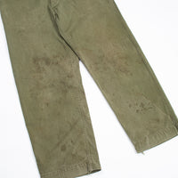 Rare 40s WW2 Vintage US Army Olive Drab M-1943 Field Trousers - 34x33
