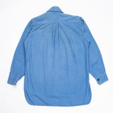 60s Vintage Royal Navy Blue Working Dress Shirt - Small