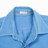 60s Vintage Royal Navy Blue Working Dress Shirt - Medium
