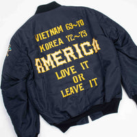 70s Vintage Korean Tailor-Made Souvenir Bomber Jacket - Large