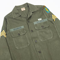 60s Vietnam War Vintage Special Forces Trooper OG-107 Utility Shirt - Small