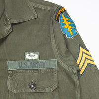 60s Vietnam War Vintage Special Forces Trooper OG-107 Utility Shirt - Small