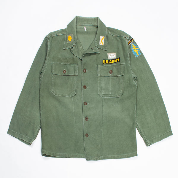 60s Vietnam War Vintage Special Forces OG-107 Utility Shirt - Medium