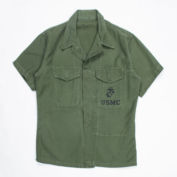 60s Vintage USMC Marines Short Sleeve P56 Utility Shirt - Medium