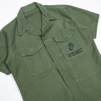 60s Vintage USMC Marines Short Sleeve P56 Utility Shirt - Medium