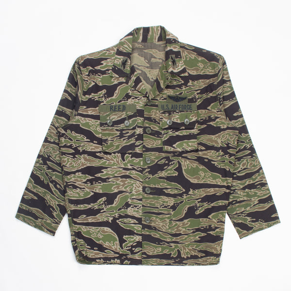 Deadstock 60s Vietnam War Vintage Late-War Lightweight Sparse (LLS) Tigerstripe Shirt - Large