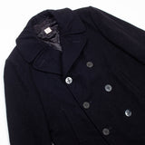 Vintage US Navy Black Pea Coat - Small