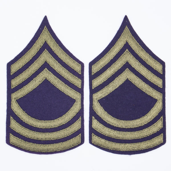 NOS 40s Vintage US Army Master Sergeant Rank Patch Set
