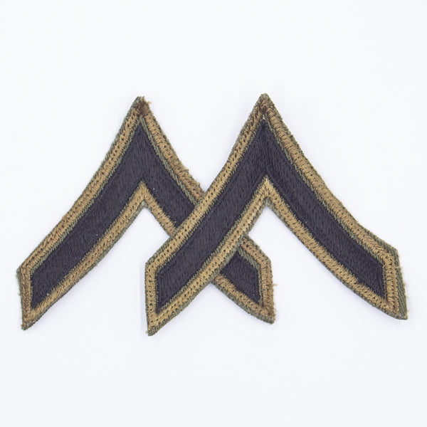 60s Vietnam War Private Subdued Twill Rank Patch Set