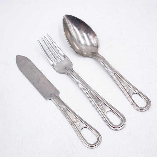 Original WW2-Vietnam War Mess Knife, Fork & Spoon Cutlery Set