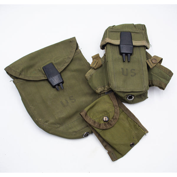 Rare 1973 & 1974 M-1972 Ammunition, Compass & E-Tool Pouch Set