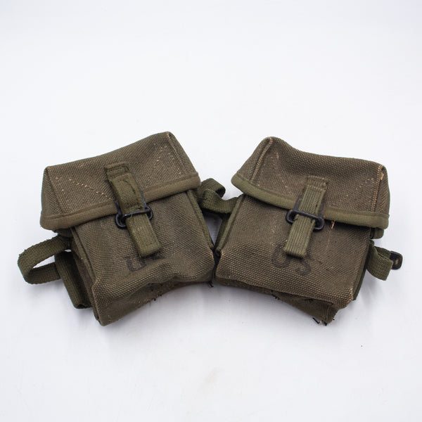 2x NOS 60s Vietnam War M-1956 Short Ammunition Pouch Set