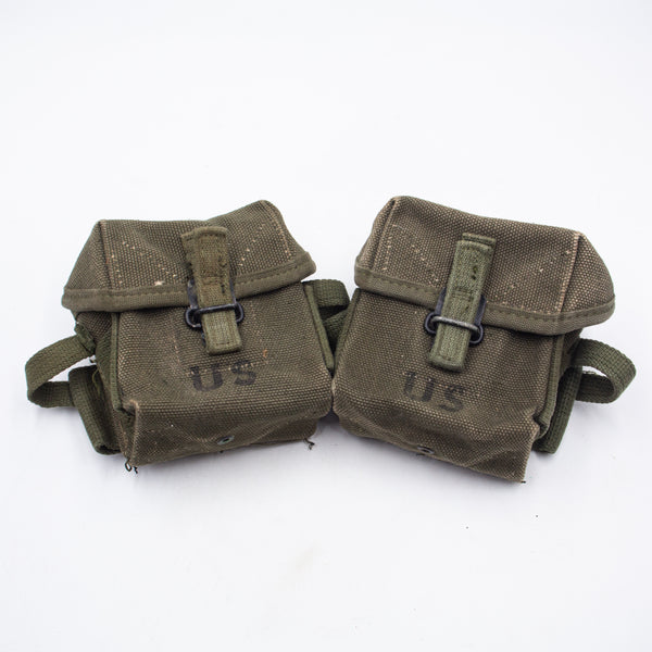 2x NOS 60s Vietnam War M-1956 Short Ammunition Pouch Set