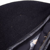 Original 60s Vietnam War Vietnamese Tailor-Made Black Wool Beret