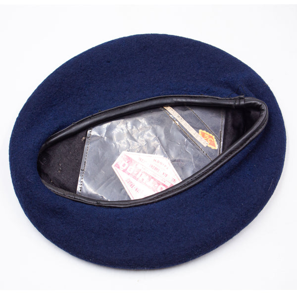 Original 60s Vietnam War Vietnamese Tailor-Made Blue Wool Beret