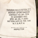 Deadstock 50s US Army M43 OD-7 Field Trousers - 30x34