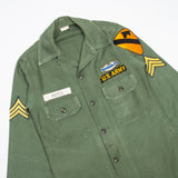 60s Vietnam War Vintage 1st Cavalry Div. 2nd Pattern OG-107 Utility Shirt - X-Small