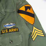 60s Vietnam War Vintage 1st Cavalry Div. 2nd Pattern OG-107 Utility Shirt - X-Small