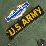 60s Vietnam War Vintage 1st Cavalry Div. 2nd Pattern OG-107 Utility Shirt - X-Small