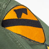 60s Vietnam War Vintage 1st Cavalry Div. 2nd Pattern OG-107 Utility Shirt - X-Small